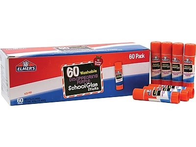 Elmer's - Disappearing Washable Removable Glue Sticks, 0.24 oz., 60/Pack - Purple-Front_Standard 