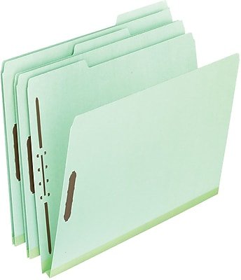 Pendaflex - Heavy Duty Pressboard Expansion Fastener Folders, 2"Expansion, 1/3 Cut Tabs, Letter Size, Leaf Green, 25/Box (17181) - Light Green