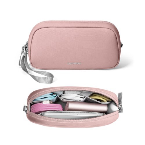 tomtoc - tomtoc-Light-T12 Electronic Accessory Pouch Organizer Tote, Water Resistant Travel Bag Cable Organizer Case, S - Pink