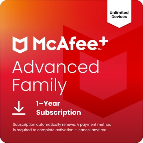 McAfee - McAfee+ Advanced Family (Unlimited Devices) Antivirus Software, Scam Protection (1-Year Subscription with Auto-Renewal) - Windows, Mac OS, Chrome, Apple iOS, Android [Digital]-Front_Standard 