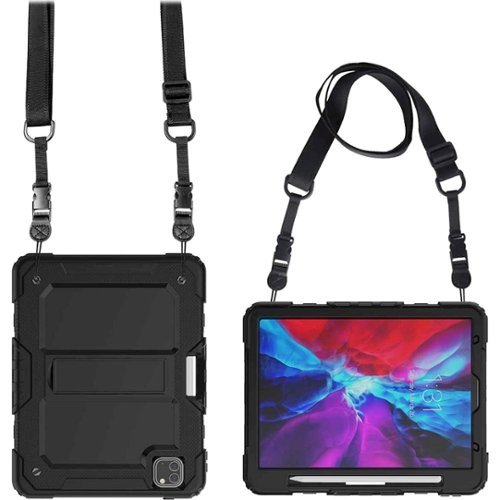 SaharaCase Protection Hand Strap Case for Apple iPad Pro 12.9 (4th, 5th, and 6th Gen 2020-2022) - Black GLOBAL SHIPPING