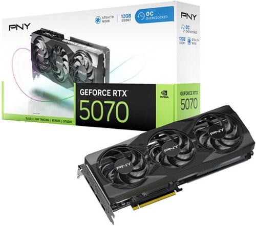 PNY NVIDIA GeForce RTX 5070 Overclocked 12GB GDDR7 PCI Express 5.0 Graphics Card with Triple Fan - Black BUY IN QATAR