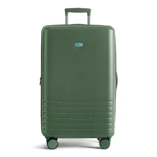 Front. Bagsmart - Getaway 26" Check-In Checked Luggage, Expandable Hardside Suitcase with Built-in Weight Indicator & Spinner Wheels - Olive Green.