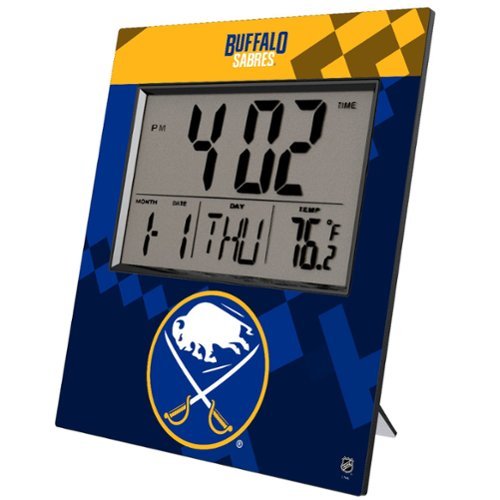 Keyscaper - Buffalo Sabres Color Block Digital Desk Clock - Multicolor-Front_Standard 