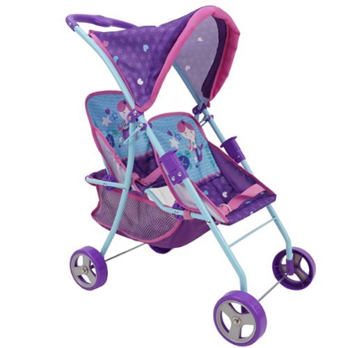 509 Crew - 509: Mermaid Twin Doll Stroller W/ Retractable Canopy, 2 Seats