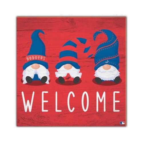 Fan Creations - Los Angeles Dodgers 10'' x 10'' Welcome Gnomes Sign - Multicolor-Front_Standard 
