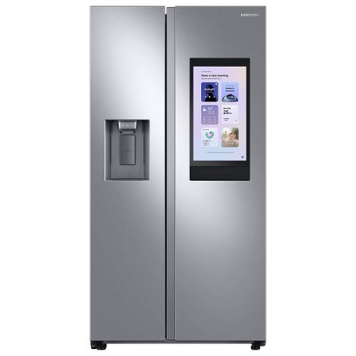  Samsung - 36 in. Wide 21.5 cu. ft. Side-by-Side Counter Depth Smart Refrigerator with 21.5" Touch-Screen Family Hub - Stainless Steel