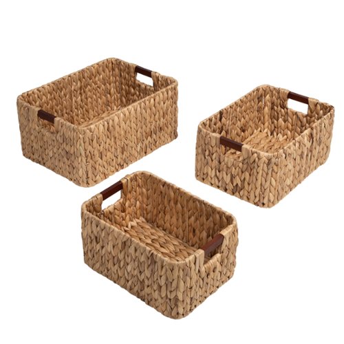  Honey-Can-Do - 3pc Square Baskets - Natural