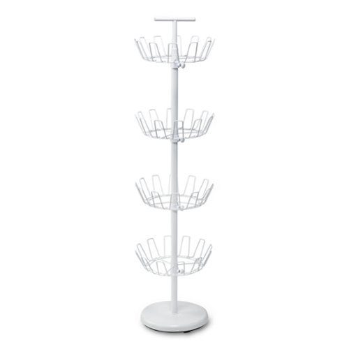 Honey-Can-Do - 4-Tier Revolving Shoe Tree Tower - White-Front_Standard 