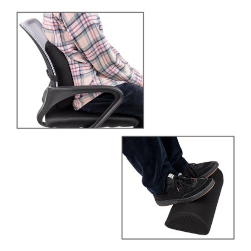 Mind Reader Back And Footrest Set, Under Desk At Work, Ergonomic, Office, Metal Mesh, Back Rest 13L X 12.5W X 4.25H, 2 Pcs - Black WHERE TO BUY