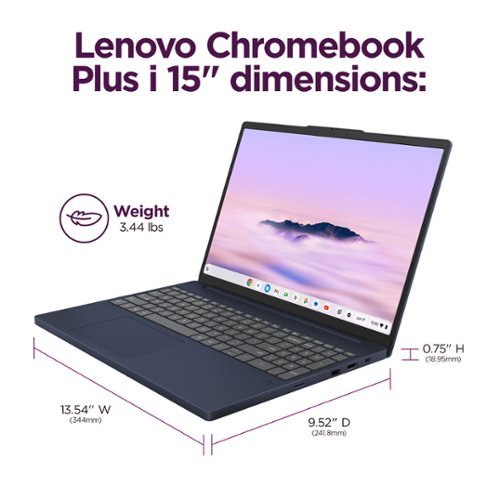 Lenovo Chromebook Plus 15.3 2K Touchscreen Laptop - Intel Core 3 Processor N355 2025 - 8GB Memory - 128GB UFS - Cosmic Blue HOW TO BUY