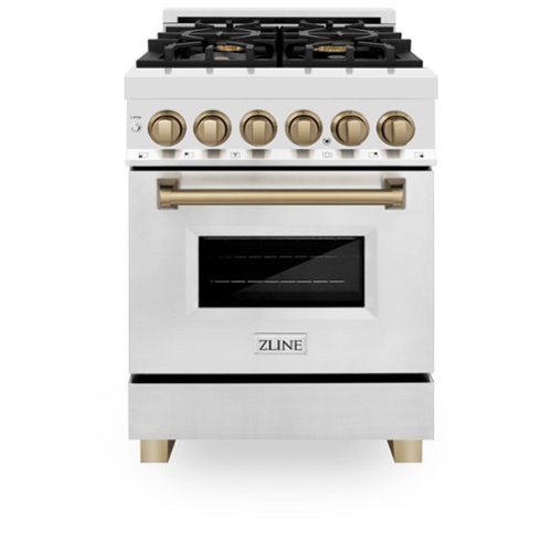 ZLINE - Autograph 24" Legacy Dual Fuel Range w/ 4 Burners & Champagne Bronze Accents (RAZ-24-CB)-Front_Standard 