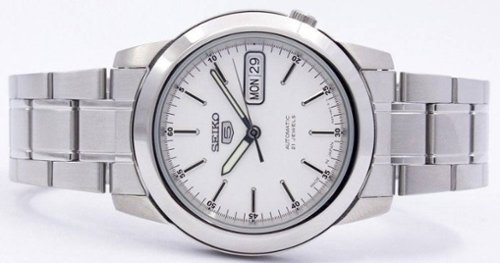 Seiko Automatic 21 Jewels Japan Made SNKE49J Men's Watch Silver