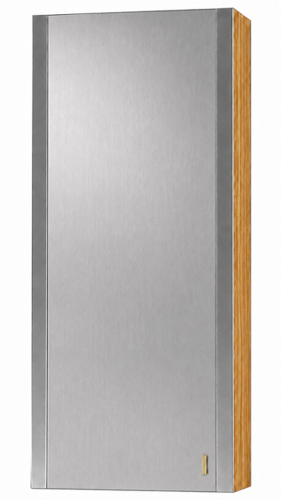 AGA - 18W x 48H x 13D Upper Cabinet - LH - Oak - Stainless Steel