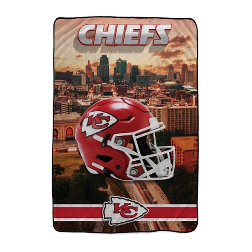 Pegasus - Kansas City Chiefs 66" x 95" Oversized Skyline Series Helmet Ultra Cozy Blanket - Multicolor-Front_Standard 