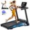 MERACH - Incline Treadmill 0.5-7.5MPH 2.5HP Brushless Double Deck Incline Folding Treadmill LED Display with APP - Black-Front_Standard