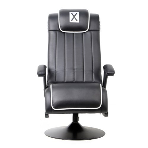 X Rocker - Midnight Pro Series Pedestal Gaming Chair - Black and White-Angle_Standard 