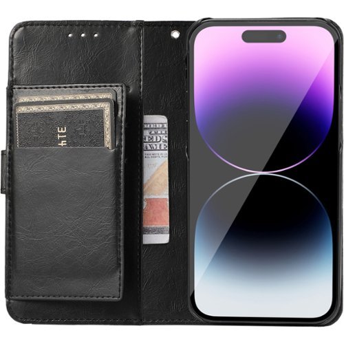 SaharaCase Folio Wallet Case for Apple iPhone 14 Pro Max - Black GLOBAL SHIPPING