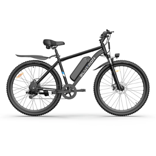 Blutron - EB550S 500W Mountain Ebike with 38 Mile Max Range and 20 MPH Max Speed - one size - Black-Front_Standard 