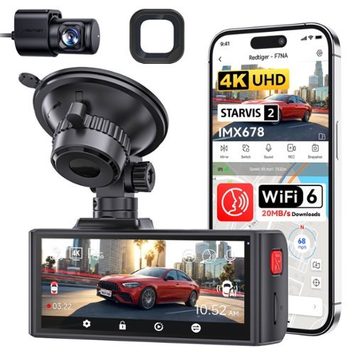REDTIGER RTF7NATL 4K Dual Dash Cam, STARVIS 2 IMX678, 8MP, &CPL