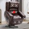 Bestier - Faux Leather Power Lift Massage Recliner with Heat and USB Port - Brown-Front_Standard