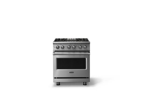 Viking - 30"W. Pro5S 4.7 Cu.Ft. Freestaning Sealed 4 Burner Dual Fuel Convection Range - Stainless Steel - Stainless Steel