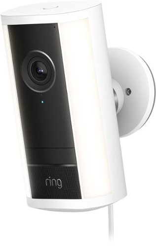 Ring - Spotlight Cam Pro (2nd Gen), Plug In, Retinal 4K for ultra-clear video, 10x Enhanced Zoom, 2 LED Spotlights - White