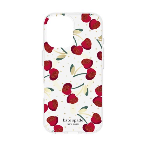 kate spade new york - Protective Case with MagSafe for Apple iPhone 16 - Cherry Dot with Gems