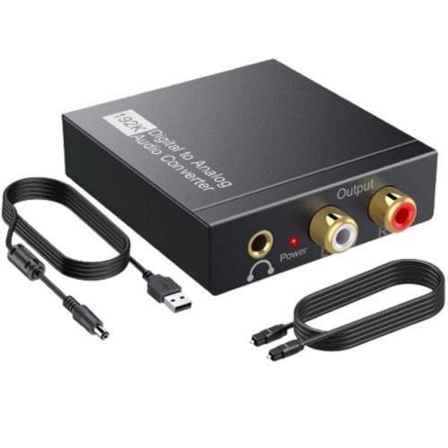 Home Collection - 192KHz Digital to Analog Audio Converter – Optical (Toslink) and Coaxial to RCA L/R & 3.5mm Stereo DAC-Front_Standard 