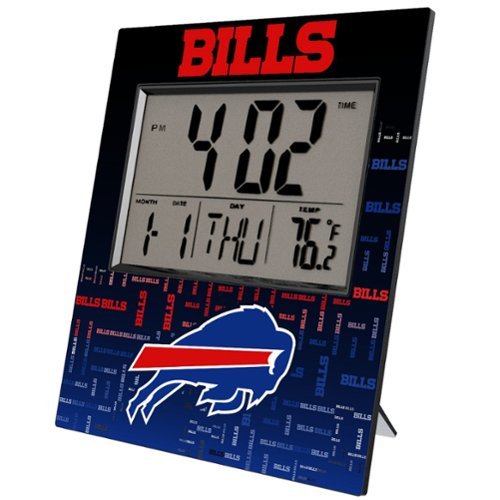 Keyscaper - Buffalo Bills Quadtile Digital Desk Clock - Multicolor-Front_Standard 