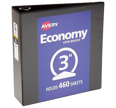 Avery - 3" 3-Ring View Binders - Black-Front_Standard 
