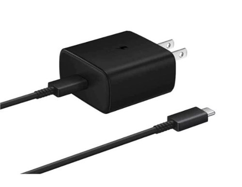 Samsung - 15W USB-C Power Adapter | Color: Black - Black-Front_Standard 