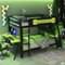 Anysun - Full Size Bunk Bed with Two Built-In Gaming Desks, USB Desktop Ports & Pegboard Organizer, Gaming Bunk Frame for Gamer - Green-Front_Standard