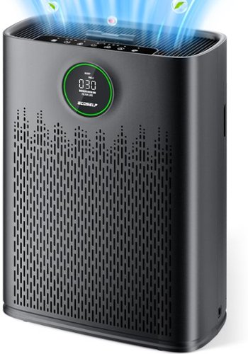 Ecoself - Air Purifier for Large Room up to 1295 Sq.Ft - 2X-Power Filtration, 99.97% Particle Removal - Black-Front_Standard 
