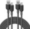 Anker - USB A to USB C Cable, Charger Cord (2 Pack, 10FT) - Black-Front_Standard