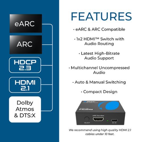 AX420 HDMI EARC Switch 2 TV x 1 barre de son - FR