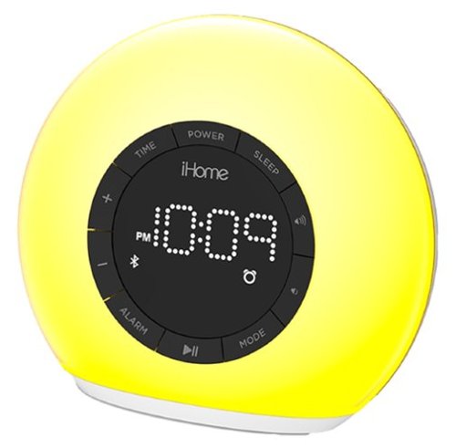 iHome - Color Changing Bluetooth FM Clock Radio with USB Charging - White-Angle_Standard