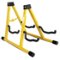 5 CORE - Double Guitar Stand A Frame Shape w Foam Arms Supports Acoustic Electric Bass Ukulele Banjo - Yellow-Front_Standard