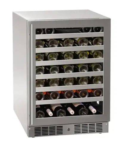 Front. Marvel - Marvel 24"W. 5.1 Cu.Ft. Built-In Wine Refrigerator-Stainless Steel Frame/Glass - Stainless Steel.