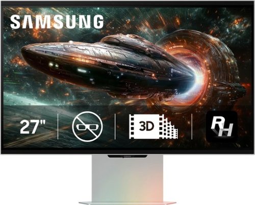 Samsung - 27" Odyssey 3D G90XF 4K UHD, 165Hz, 1ms, NVIDIA G-SYNC Compatible and AMD FreeSync™ Premium Pro Gaming Monitor - Mercury Silver