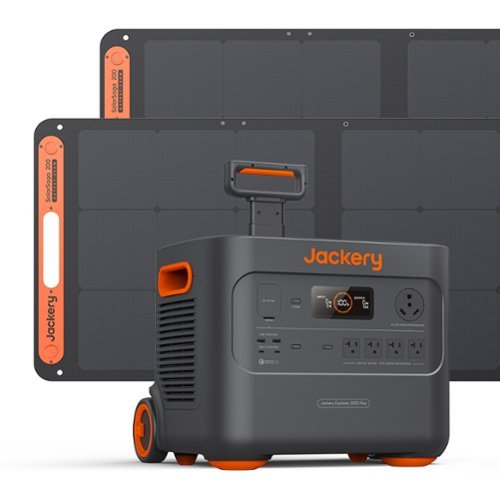 Jackery - Explorer 2000 Plus Expandable Portable Power Station + Two 200W Solar Panels (Ships in multiple packages) (2042 Wh Capacity) - Black