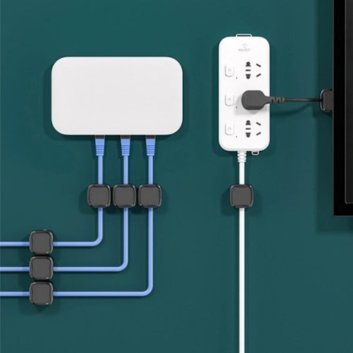 Lot De 6 Supports De Câbles Magnétiques - Organisateur De Câbles Avec Adhésif Puissant Pour Bureau, Maison, Voiture - Blanc