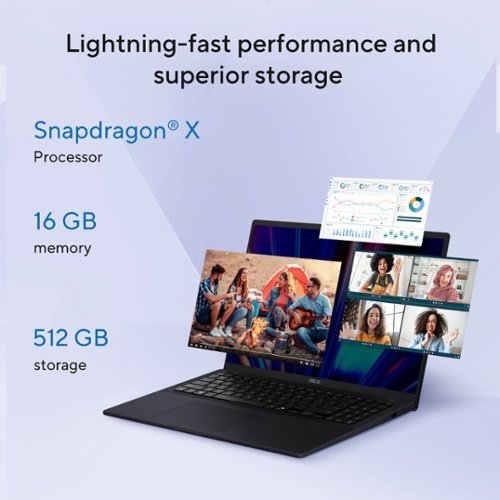 ASUS Vivobook 16 16 FHD+ Laptop - Copilot+ PC - Snapdragon X with 16GB Memory - 512GB SSD - Quiet Blue WORLDWIDE DELIVERY
