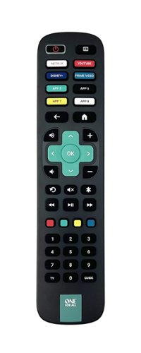 One for All - Roku TV Replacement Remote - Black-Front_Standard 