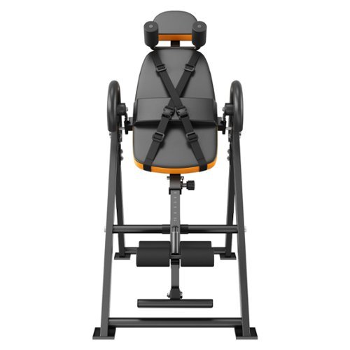 VEVOR - Inversion Table, 300lbs Capacity Heavy Duty Inversion Table, Decompression Back Stretcher Machine - Orange, black-Front_Standard 