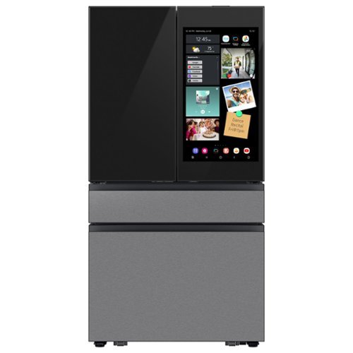 Samsung - Bespoke 29 cu. ft. 4-Door French Door Refrigerator with AI Family Hub™+ & AI Vision Inside™ - Charcoal Glass & Stainless Steel