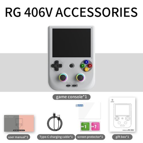 Anbernic RG406V 4 IPS Touchscreen Retro Gaming Handheld - Android 13 - Unisoc T820 - 8GB RAM with 128GB SSD - Gray BUY IN MIDDLE EAST