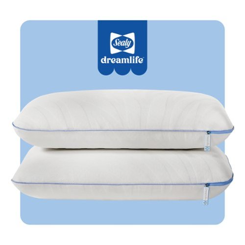 Sealy - Sealy® Dreamlife™ Memory Foam Pillow, Standard - Dual Pack - White-Front_Standard 