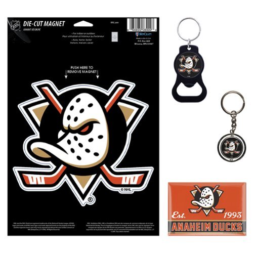 WinCraft - Anaheim Ducks 4-Pack Key Rings and Magnets Set - Multicolor-Front_Standard 