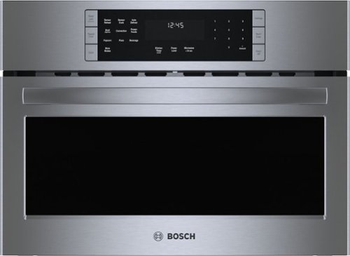 Bosch - 800 Series 1.6 Cu. Ft. Convection Built-In Microwave with Sensor Cooking - Stainless Steel-Front_Standard 